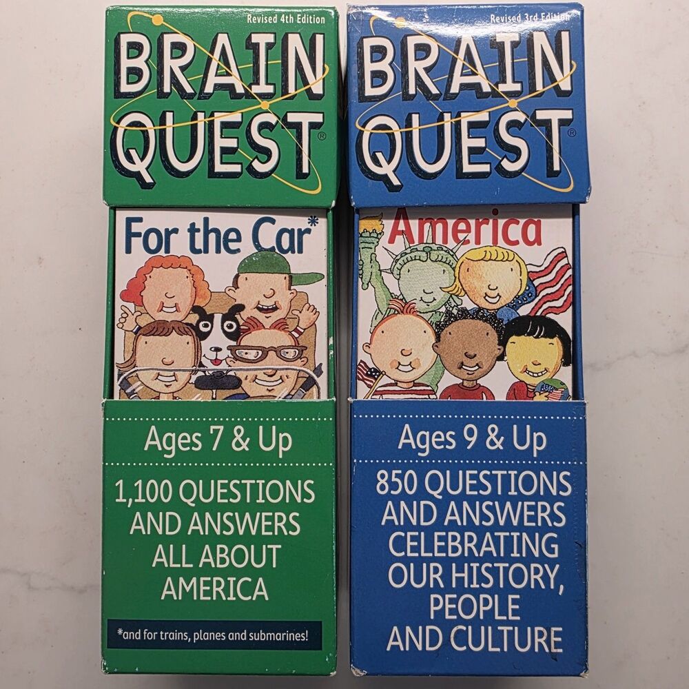 Brain Quest Smart Cards Lot of 2: For The Car Travel (7+) & America (9+)